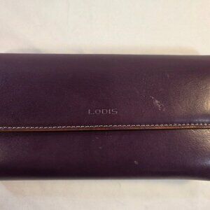 Lodis Women's Green Leather Wallet Credit Card Holder & Purple Organizer Wallet